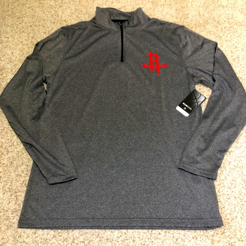 Mens Houston Rockets 3/4 zip pullover sz L